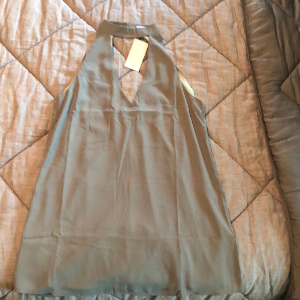 Choker shift dress.